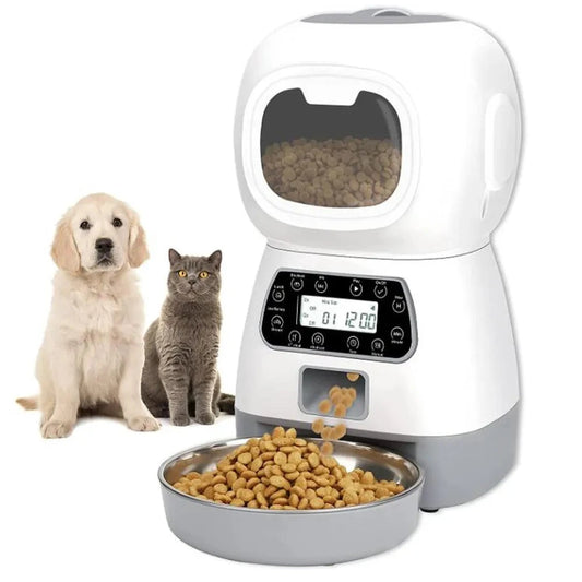 Automatic Pet Feeder: 3.5L Capacity, Stainless Steel Bowl