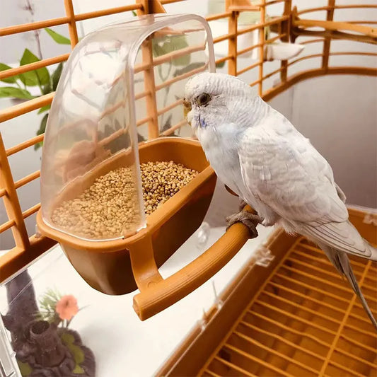 Plastic hanging feeder for bird cage