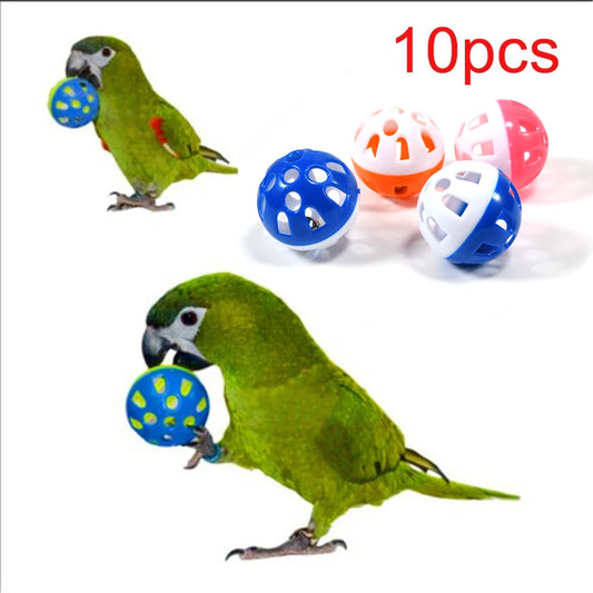 10pcs Colorful Rolling Bell Balls: Parrot Chew Toys bird