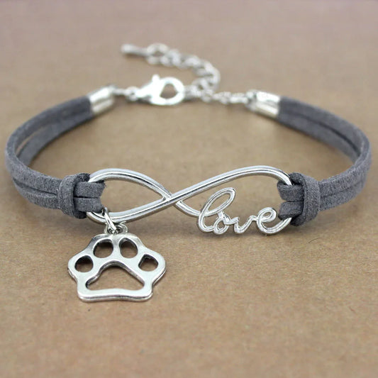 Best Friends Dog Paws Heart Bracelets: Unicorn Infinity
