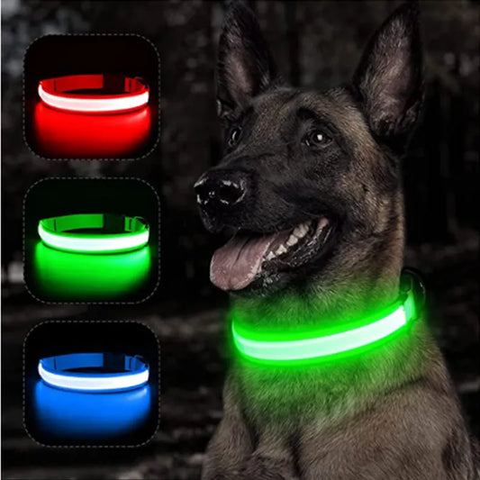 LED Glowing Dog Collar Adjustable Flashing