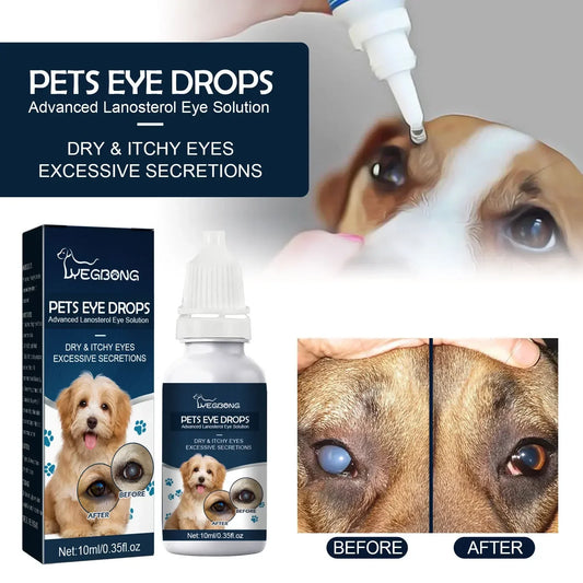 Pet Eye Drops: Removes Tear Marks, Relieves Itching