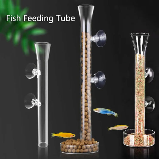 Glass Aquarium Feeder Tube Dish for Shrimp and Snails