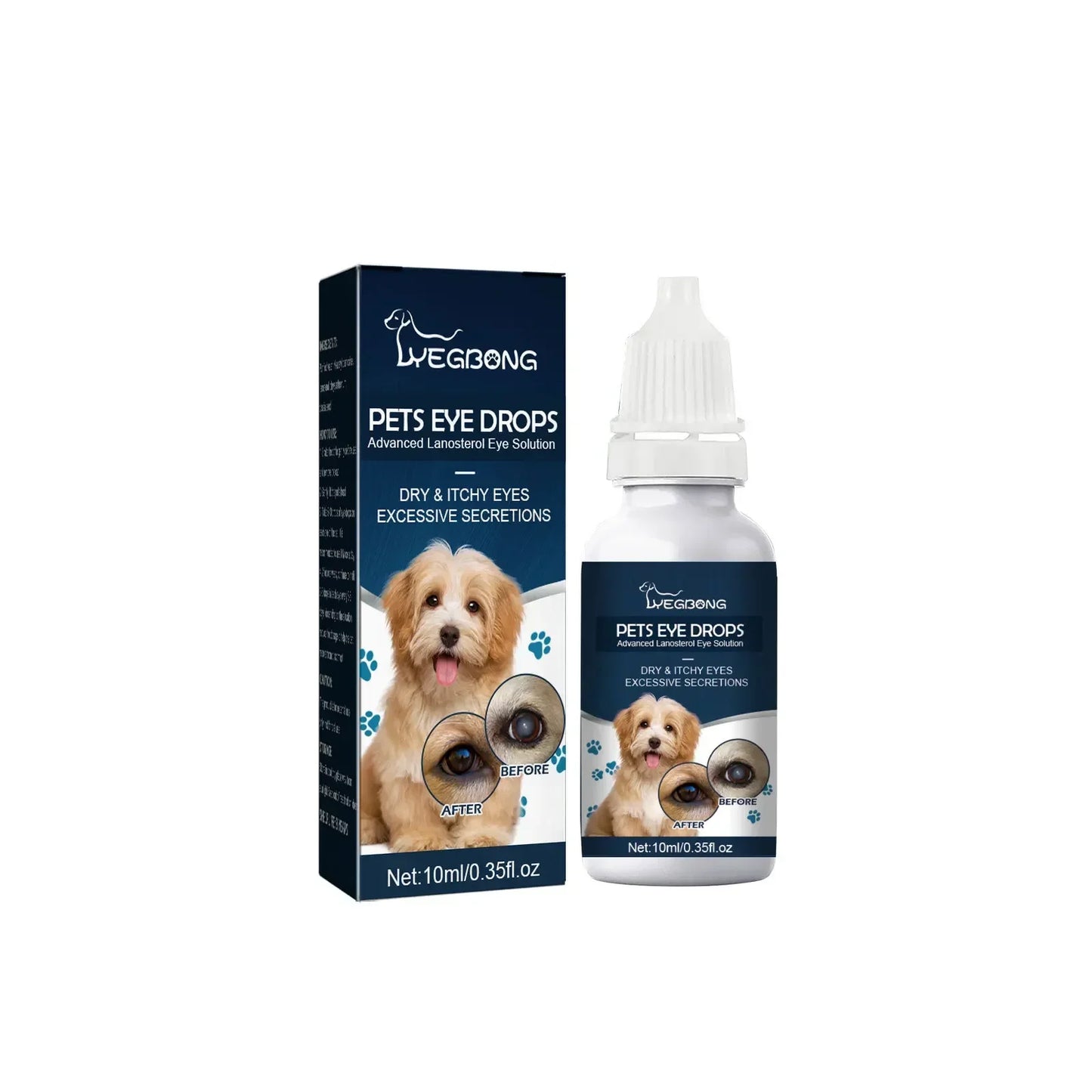 Pet Eye Drops: Removes Tear Marks, Relieves Itching
