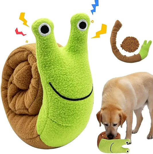 Sniffing Plush Snail Dog Toy: Interactive Puzzle Feeder