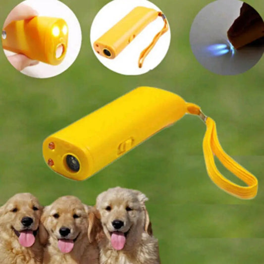 3-in-1 Dog Repeller: Ultrasonic Stop Bark Control with LED Flashlight