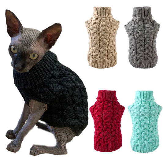 Warm Knitted Sphynx Cat Sweater