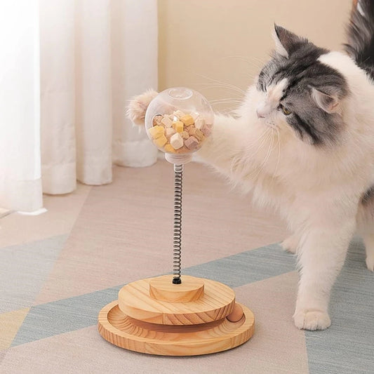 Indoor Cat Feeder Toy: Slow Feeder Spring Toy