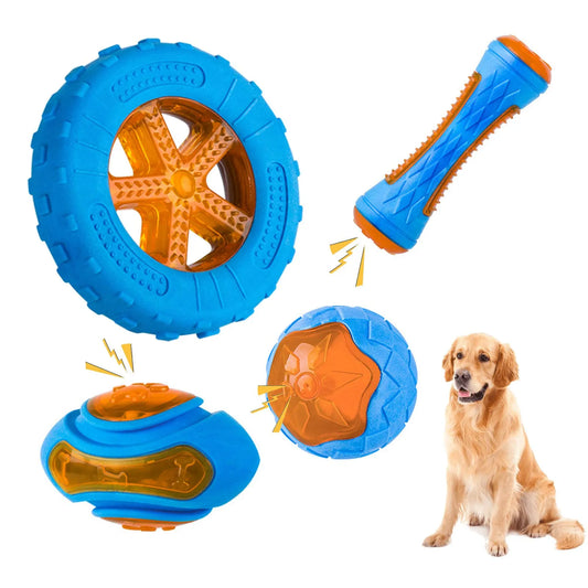 Dog Chew Toy Rubber Squeaky Interactive