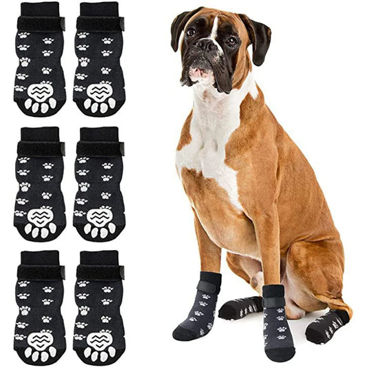 Adjustable Anti-Slip Dog Socks with Rubber Reinforcement