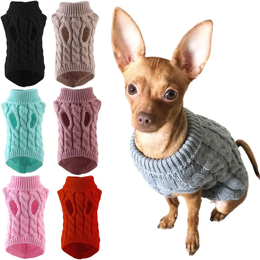 Warm turtleneck sweaters for pets