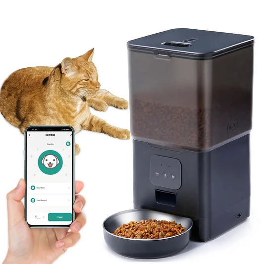 6L Timing Smart Cat Feeder with Tuya App, Suitable for Small Cats and Dogs