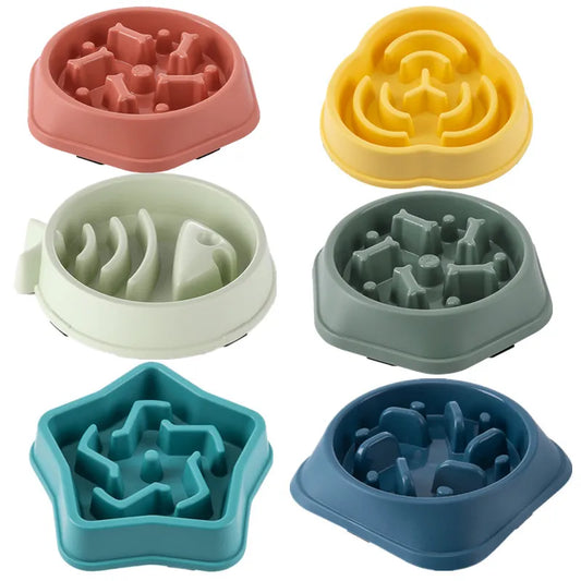 Slow Food Bowl for Pets: Anti-choking, Non-slip, Various Colors & Shapes
