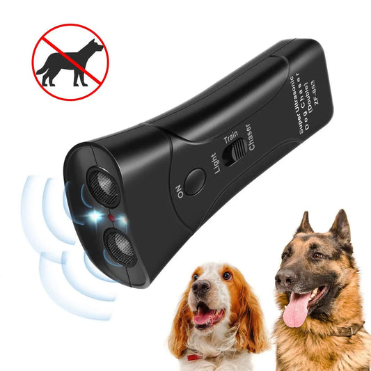 Ultrasonic Dog Repeller: Bark Deterrent with LED Flashlight