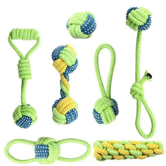 Interactive Cotton Rope Dog Toy: Toothbrush Chew