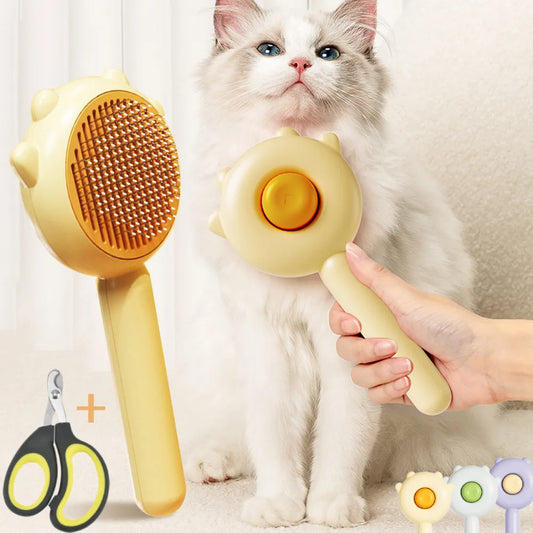 Pet Grooming Kit: Brush, Comb, Massage Comb, Nail Clippers